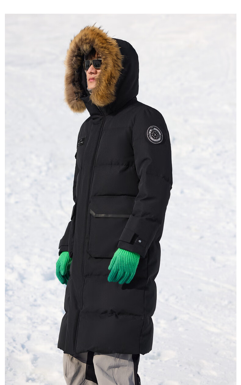SNOWFLYING New Classic Raccoon Fur Large Collar H-Style Long Cold-Resistant Warm Down Jacket Outdoor Thermal Lock 6