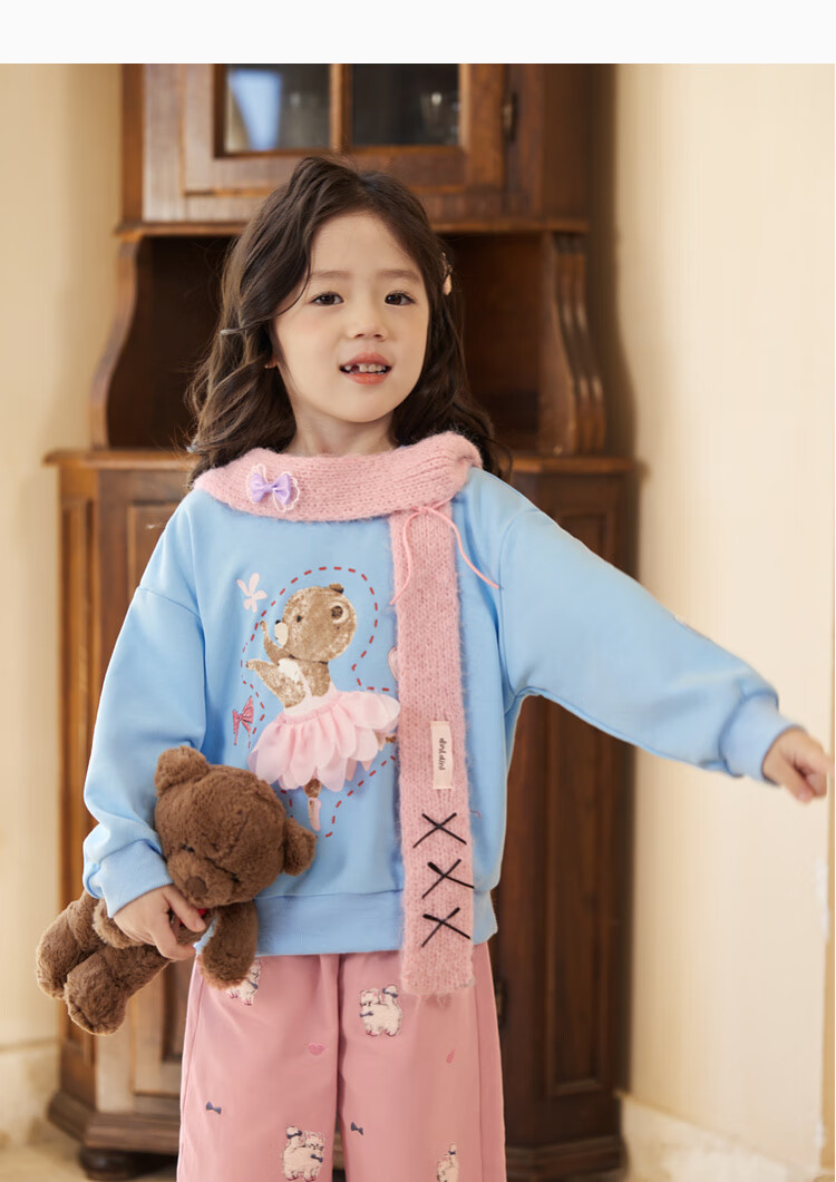 LUSON Little O Baby Okids Children's Clothing, Baby Sweatshirt, Three-Dimensional Fun And Dynamic, 2025 Autumn New Style, Girls' Round Neck Top 16