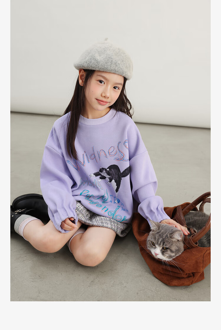 LUSON Chen Da Zhu Children's Clothing, Girls' Cartoon Sweatshirt, Spring And Autumn New Style, Trendy Kids' Autumn Top, Big Girls' Long-Sleeve 7