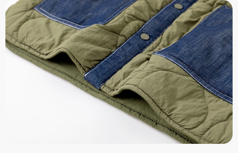 Dudu Baby Winter Cotton Padded Jacket Thickened Loose Coat Kids Boys Girls Fashionable Outerwear Army Green 90cm 15