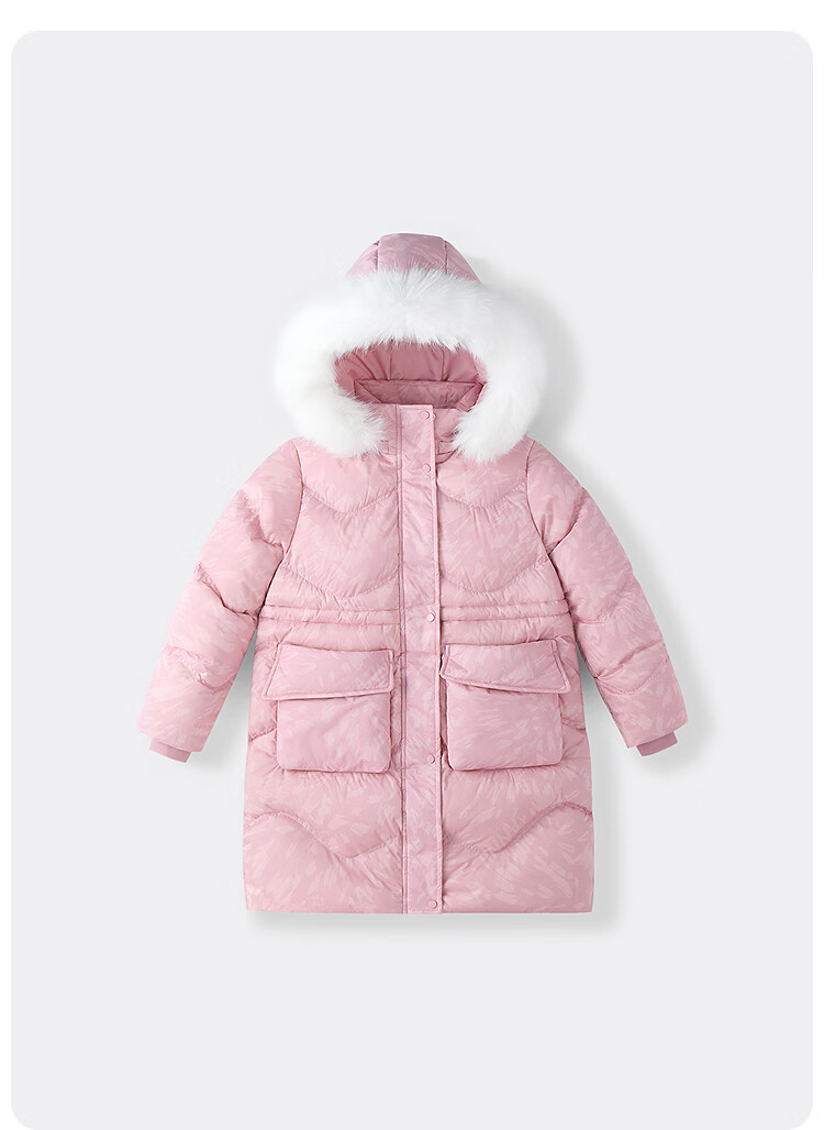 Annil Kids Girls Long Down Jacket 2025 Winter New Black 140 3