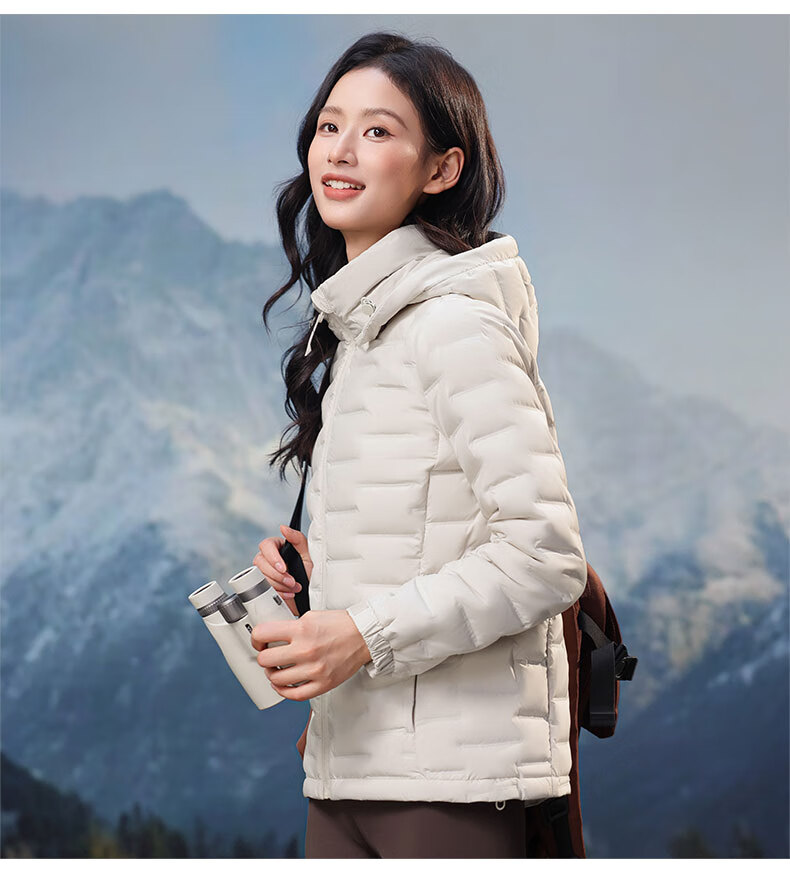 YAYA Lightweight Down Jacket Women 2025 Autumn Winter New Casual Versatile Short Hooded Comfortable Warm Duck Down Coat 16