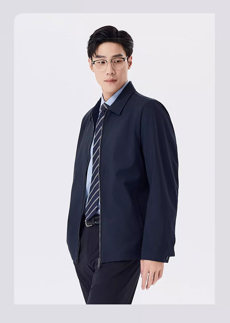 Woodpecker [Wear-Resistant and Water-Repellent] Men's Summer Jacket, Middle-Aged Dad Style, Casual Lapel Jacket, Black XL 12