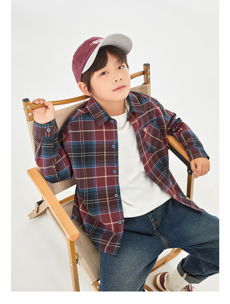 Duoduojia Brushed Soft Fabric Boys' Shirt Spring Autumn Stylish Retro Plaid Jacket for Older Kids 21