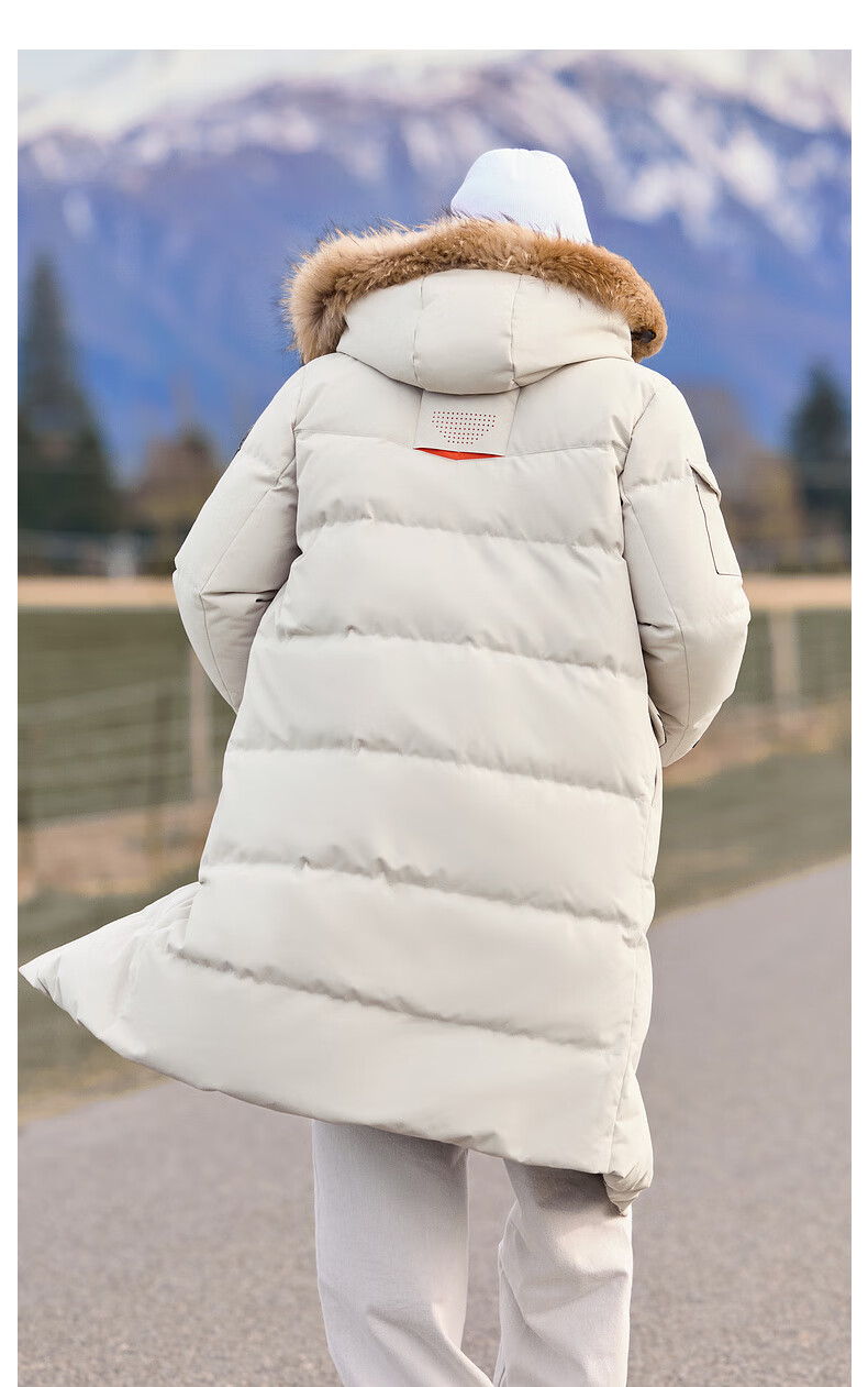 SNOWFLYING New Classic Raccoon Fur Large Collar H-Style Long Cold-Resistant Warm Down Jacket Outdoor Thermal Lock 11