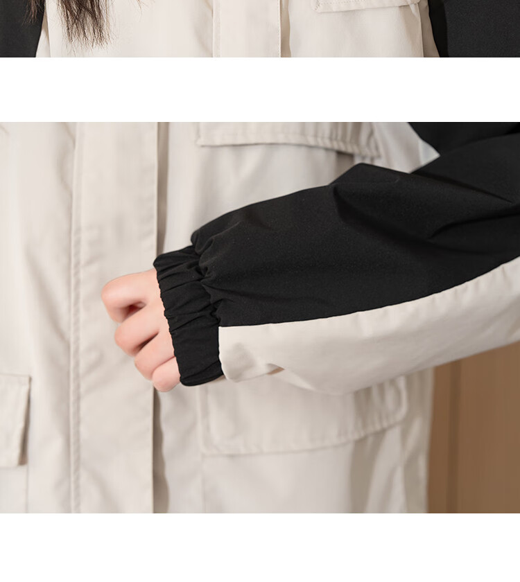 TonLion 2025 Autumn Women's Hooded Sleeve Patchwork Workwear Jacket 10