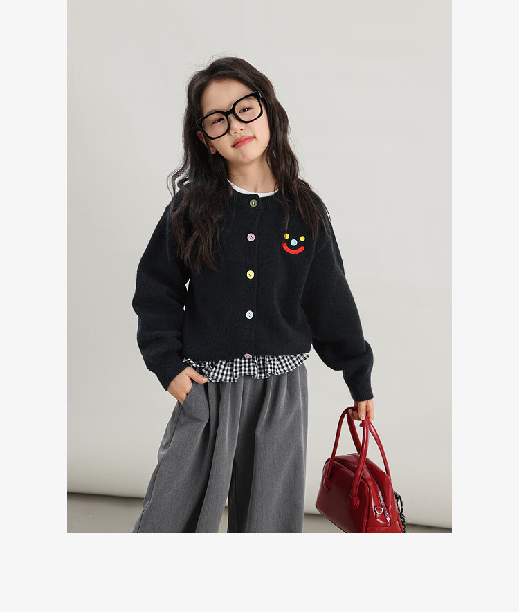 LUSON Chen Dazhu Girls' Knit Cardigan Autumn 2025 New Big Kids Fashion Children's Sweater 15