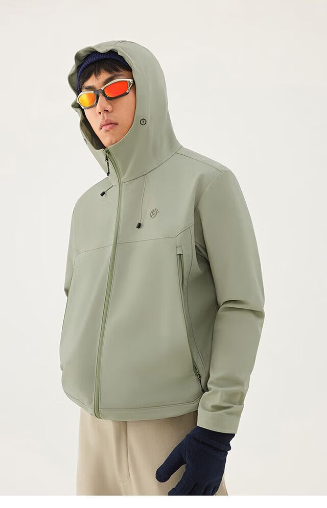TECTOP Fleece-Lined Softshell Jacket Couples Outdoor Hiking Mountaineering Hooded Coat 36