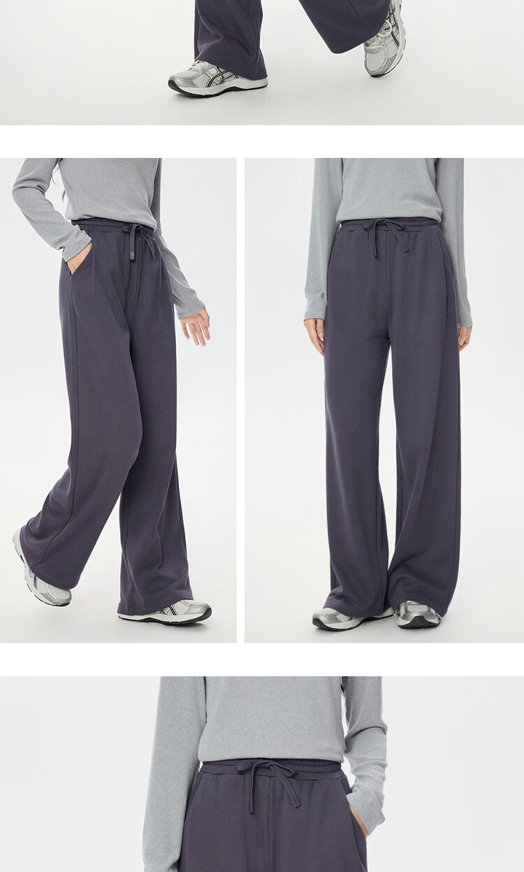 Giordano Women's Drawstring Sweatpants Pleated Pocket Relaxed Fit Wide Leg Elastic Waist Casual Pants 05415852 16