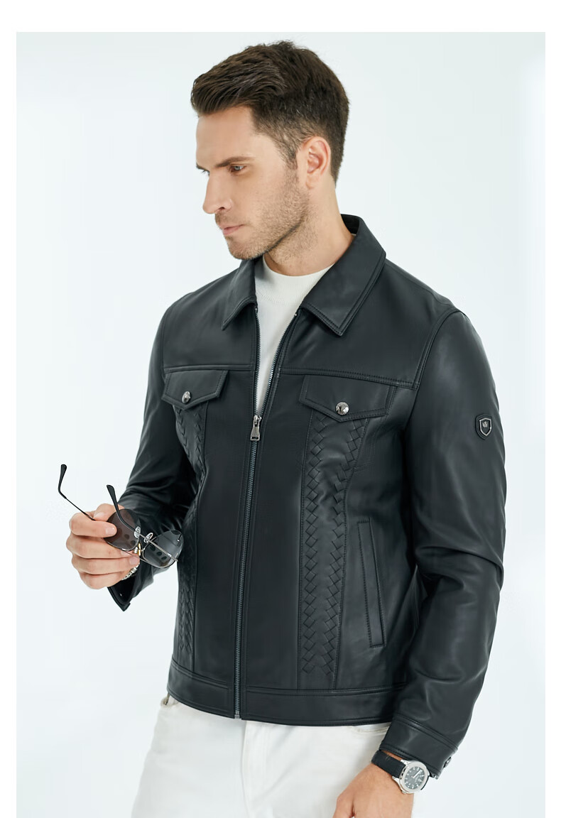 11预售】raidy boer/雷迪波尔秋冬新款男装时尚翻领真绵羊皮皮衣外套