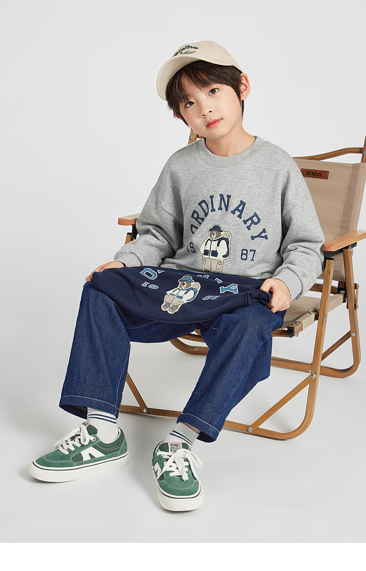 Duoduo Kids 2026 Spring Autumn College Bear Sweatshirt Boys Casual Sports Top Comfortable Long Sleeve Base Layer for Older Children 20