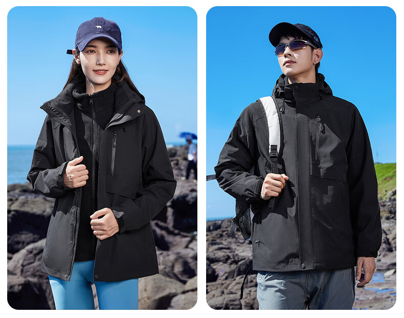 Xuezhongfei 3-in-1 Fleece Liner Softshell Jacket Unisex 2025 New Outdoor Windproof Waterproof Couple Coat 11