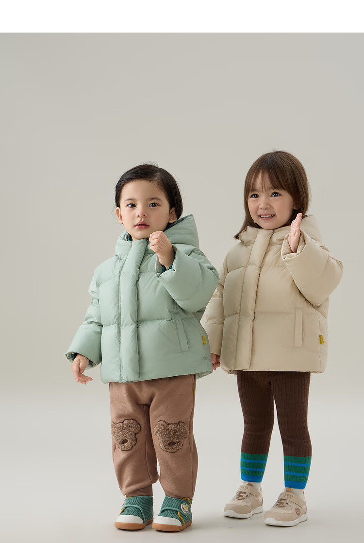 Papa [Three-proof] papa Winter Children's Down Jacket Boys and Girls Cold-resistant Antibacterial Anti-static Red 100 4