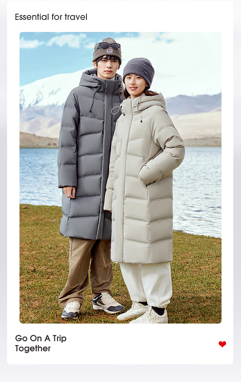 SNOWFLYING [Cheng Yi Same Style] [Goose Down] [Unisex] H-Fit Long Sports Hooded Down Jacket Outdoor 2
