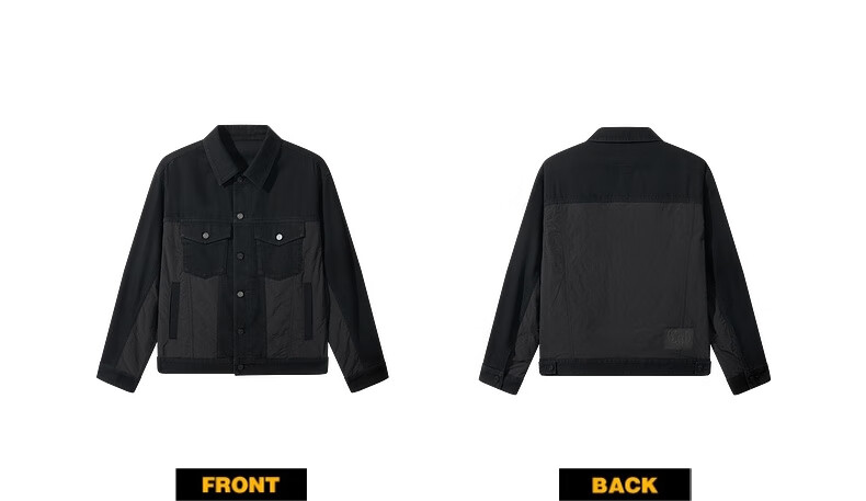 CABBEEN Black Bull D9 Men's Jacket Double-Fabric Splicing Skin-Friendly Comfortable Casual Commuter Autumn Denim Jacket 8