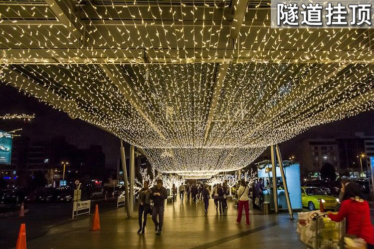 烧烤摊大排档彩灯闪灯串灯带户外防水节日圆二线装饰霓虹灯条粉色10米