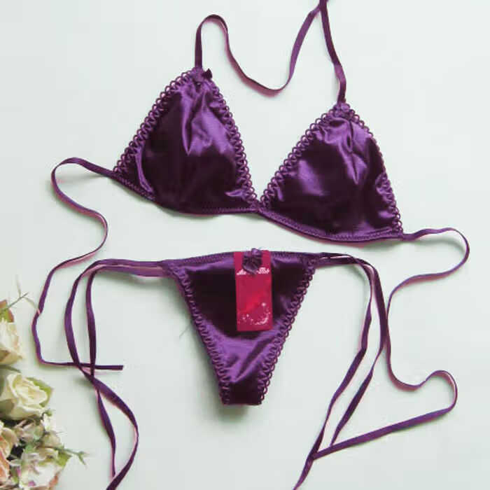 【官方旗舰】比基尼一根绳三点式比基尼性感文胸套装系带女士低腰两边