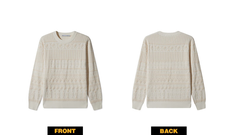 CABBEEN Geometric Totem Jacquard 3D Logo Long Sleeve Modal Soft Knit Men's Sweater Winter 2025 13
