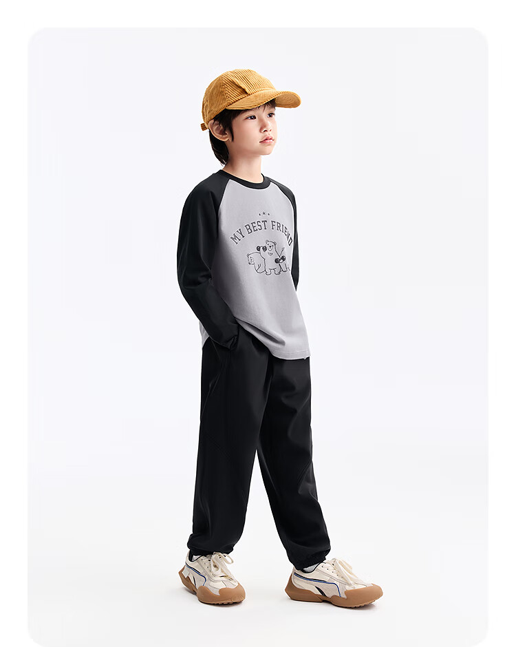 Annil Kids Unisex Round Neck Long Sleeve Knit Sweater 2025 Autumn New Colorblock Base Layer Candy White 170 6