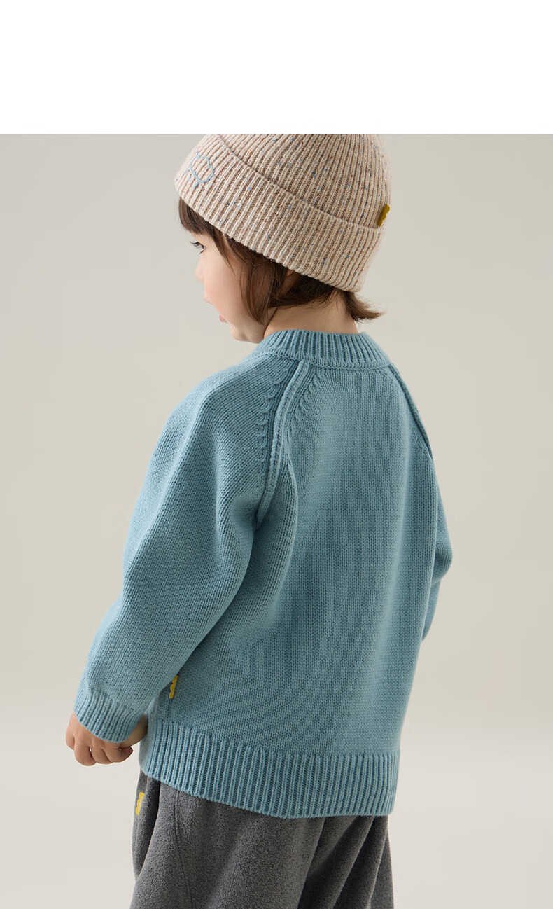 Papapapa Autumn Winter Kids Sweater Soft Skin-Friendly Warm Pullover Knitwear Light Gray 100 11