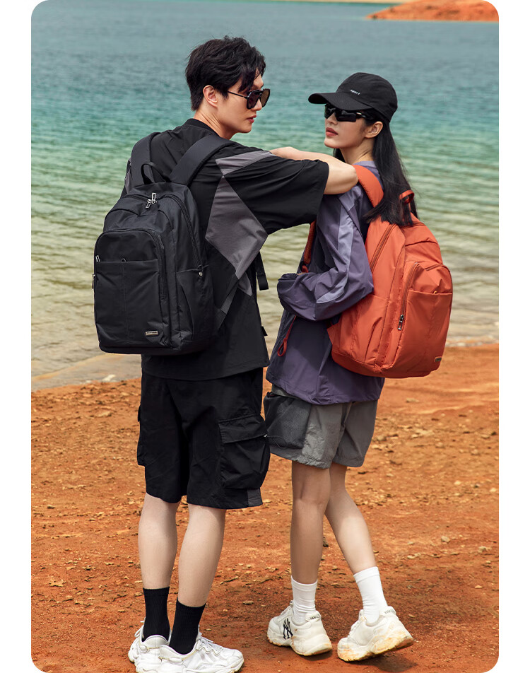 FOUVOR Firefox Casual Women's Large Capacity Oxford Cloth Backpack Short Trip Travel Bag Student Schoolbag Red 3