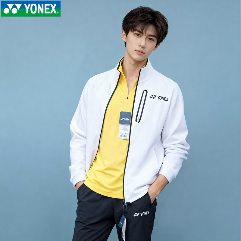 YONEX Autumn Winter Badminton Long Sleeve Hoodie Jacket Sportswear Men’s 150094BCR White L 10