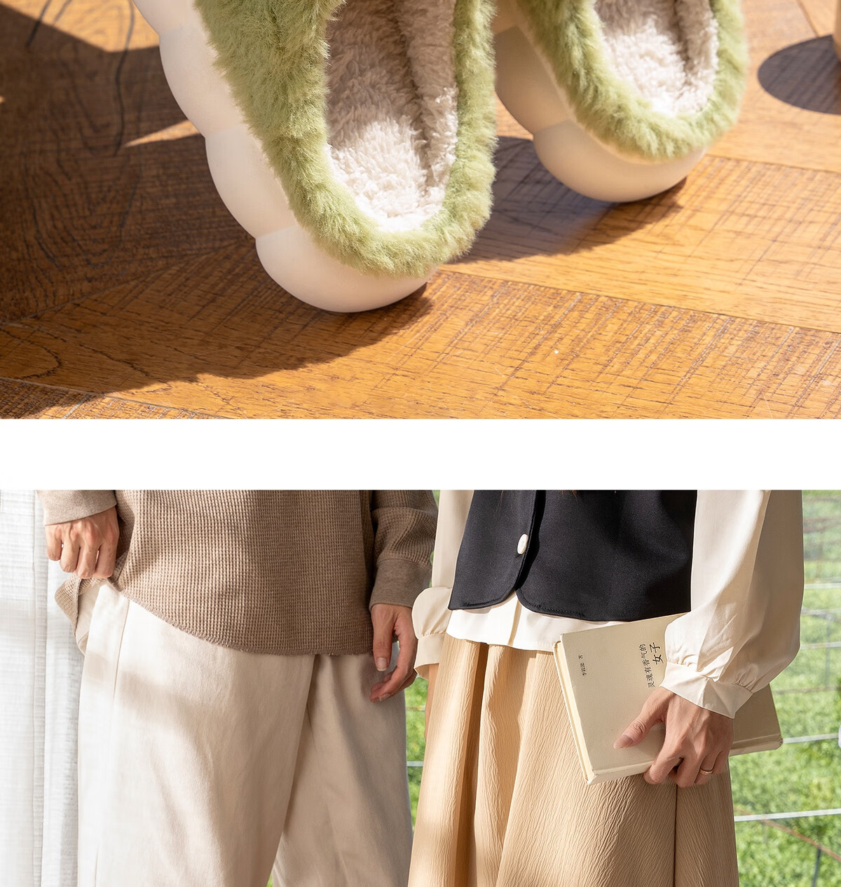 Runrou Cotton Slippers for Women, Autumn And Winter Thick-Soled Non-Slip Fleece-Lined Warm 2025 New Style Indoor Home Winter Use 6