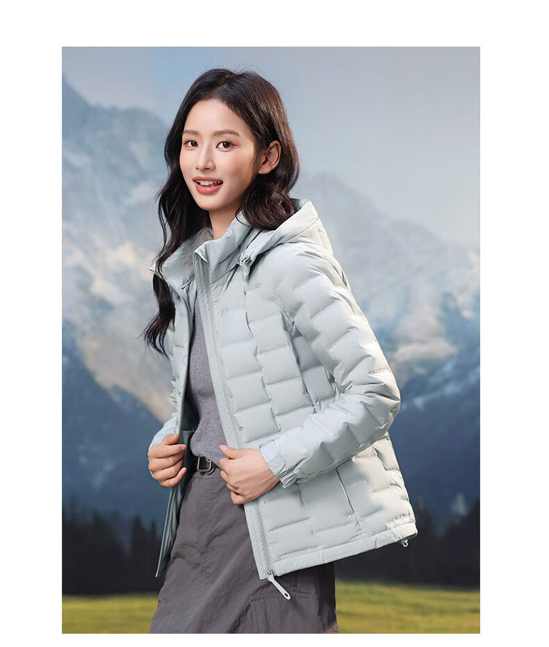 YAYA Lightweight Down Jacket Women 2025 Autumn Winter New Casual Versatile Short Hooded Comfortable Warm Duck Down Coat 18