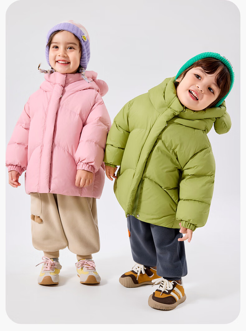 Dudu Home [DuPont Three-Proof] Baby Down Jacket Winter Children's Hooded Coat Boys Warm Clothing Trendy Green 110 15