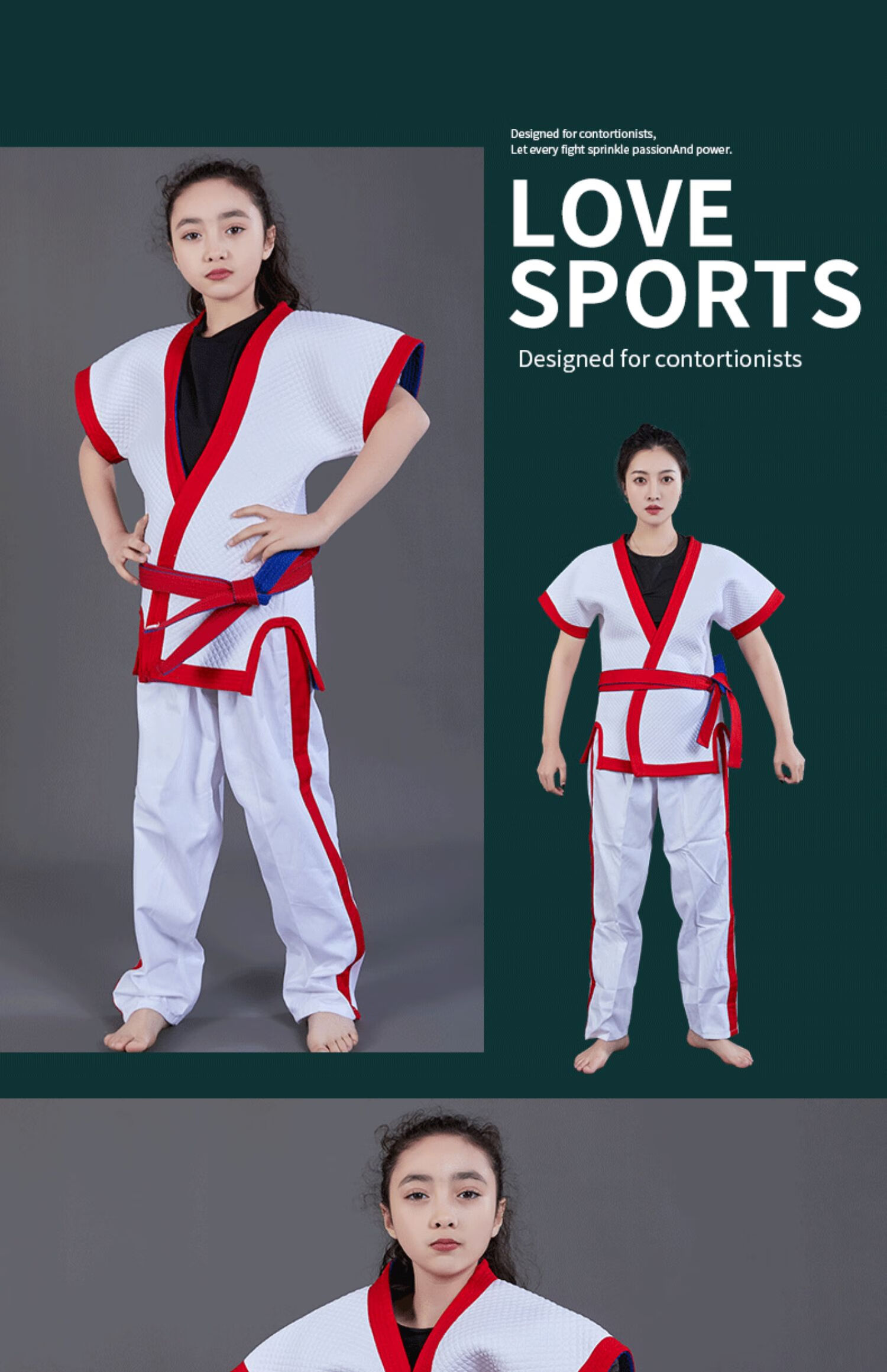 专业队训练比赛型中国式摔跤跤衣红蓝双面加厚绗缝摔跤跤衣定制 白色