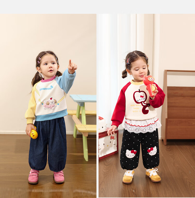 LUSON Little O Dad Baby Girl Toddler Raglan Sleeve Autumn Cartoon Cute Casual Sweatshirt New Year Outfit 9