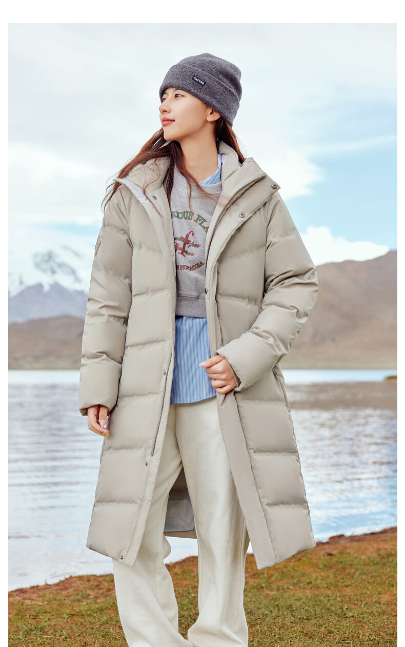 SNOWFLYING [Cheng Yi Same Style] [Goose Down] [Unisex] H-Fit Long Sports Hooded Down Jacket Outdoor 6