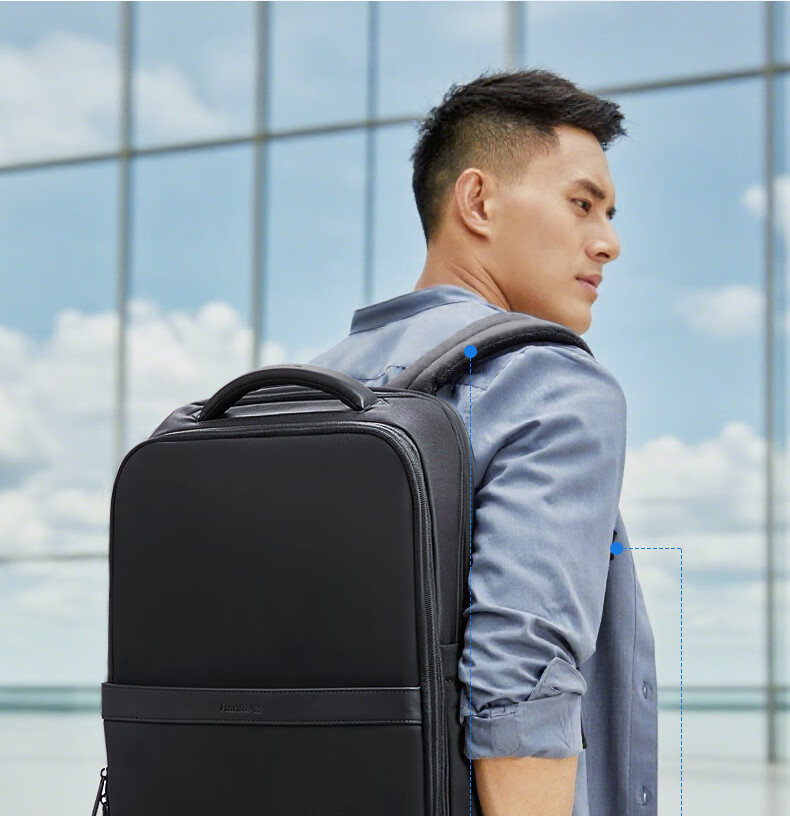 Hanke 30L Expandable Laptop Backpack 17-inch Classic Black Unisex Travel Commuter Business Large Capacity School Bag 30