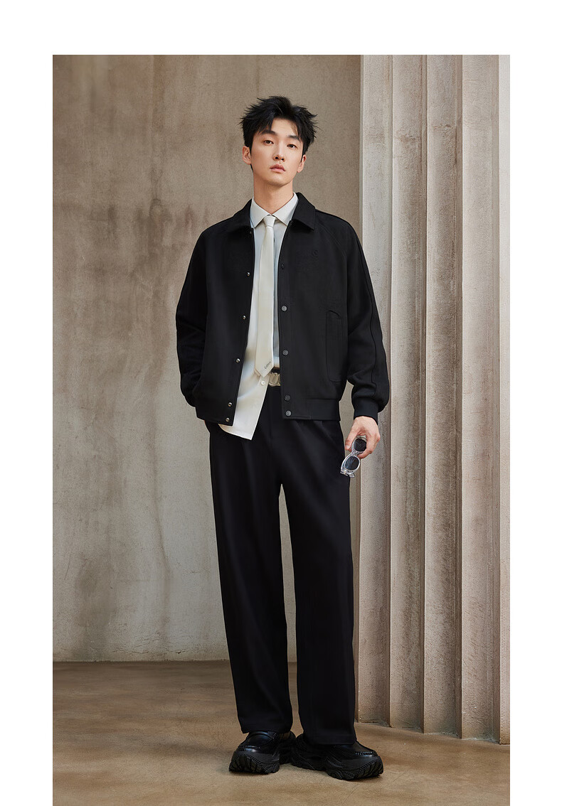 CABBEEN 350G Suede Velvet Men's Jacket Soft Comfortable Faux Suede Velvet Autumn Long Sleeve Coat 9