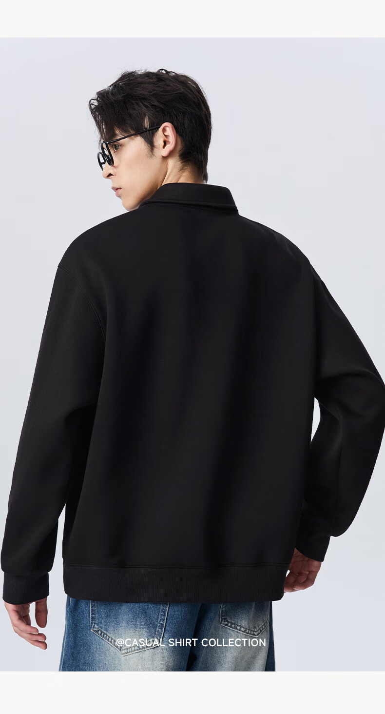 Mark Fairwhale American Heavyweight Fleece-Lined Polo Collar Casual Long Sleeve Sweatshirt Men Sand Color XL Fall/Winter 2025 5