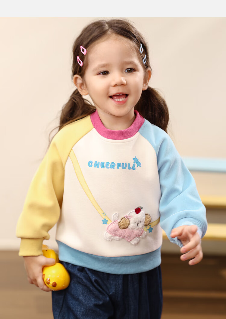 LUSON Little O Dad Baby Girl Toddler Raglan Sleeve Autumn Cartoon Cute Casual Sweatshirt New Year Outfit 21
