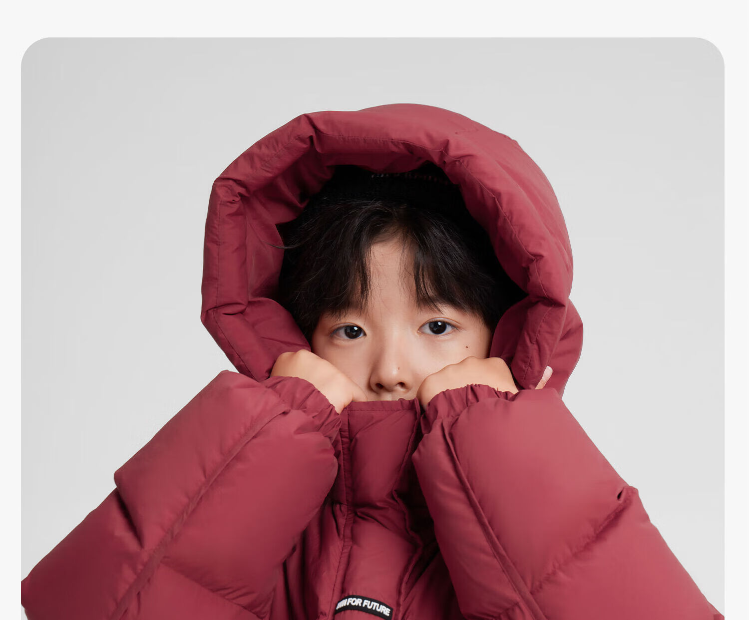 Zuo Xi Boys' Mid-Length Down Jacket Winter Warm Thickened Hooded Coat Red Size 130 New Year Outfit 48
