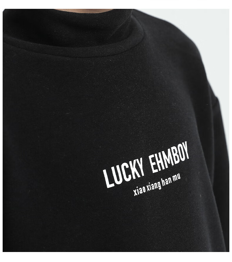Little Elephant Ham Boys' Base Layer Shirt Autumn Winter Children's Innerwear Half Turtleneck New Boys' Trendy White 150 cm 13