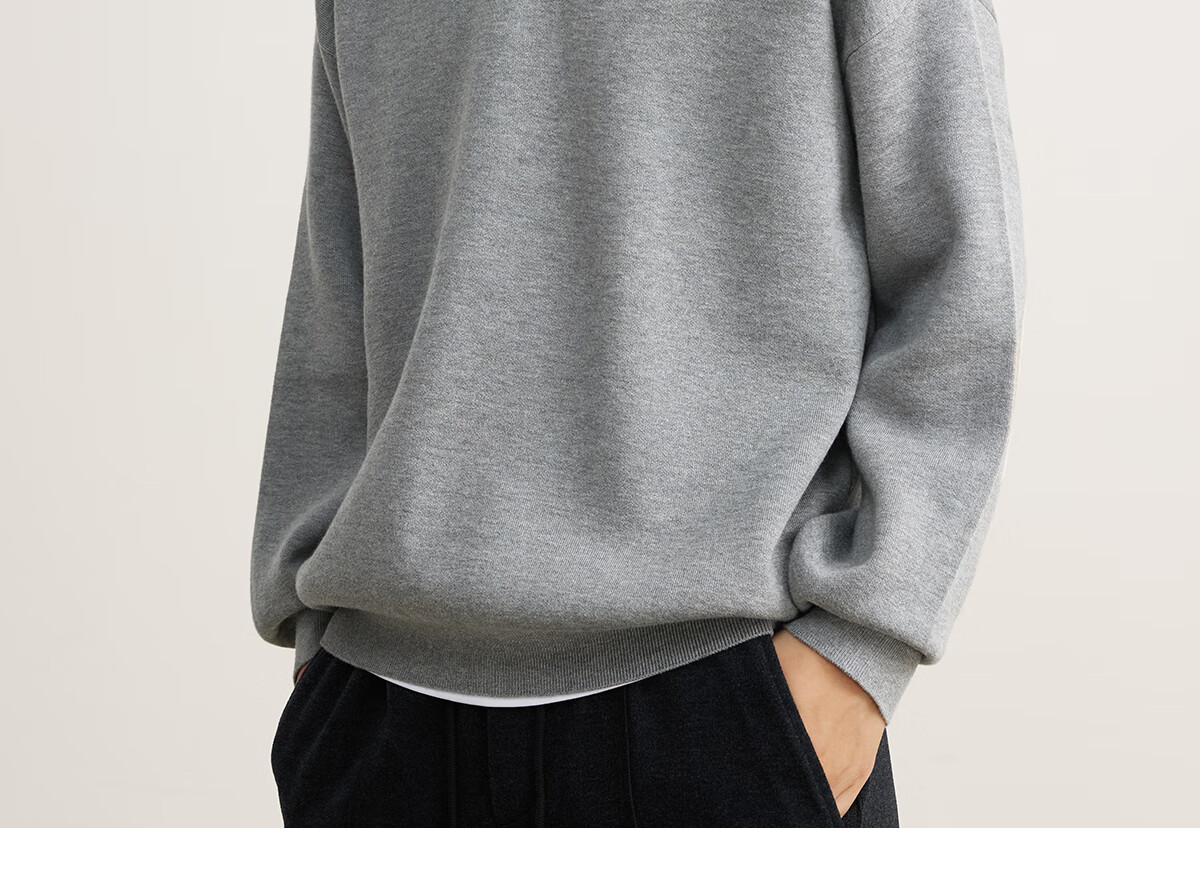 MARKLESS Men's Casual Pullover Knit Sweater, Long Sleeve, Spread Collar, Drop Shoulder, Machine Washable, Knit Top 5703, Starry Black, Size L 8