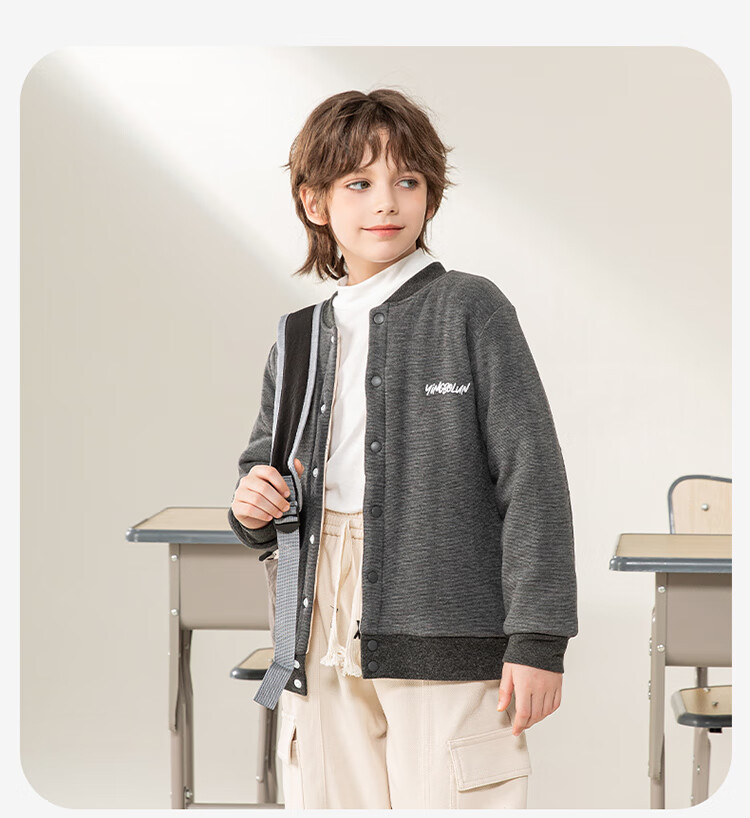 YING BO LUN Children's School Uniform Essential Autumn Winter Thickened Thermal Innerwear 81125 Dark Blue Stripes Size 110 8