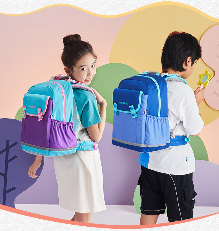 MoonRock Kids Backpack for Grades 1-3, Lightweight Ergonomic Waterproof School Bag, Light Purple 2