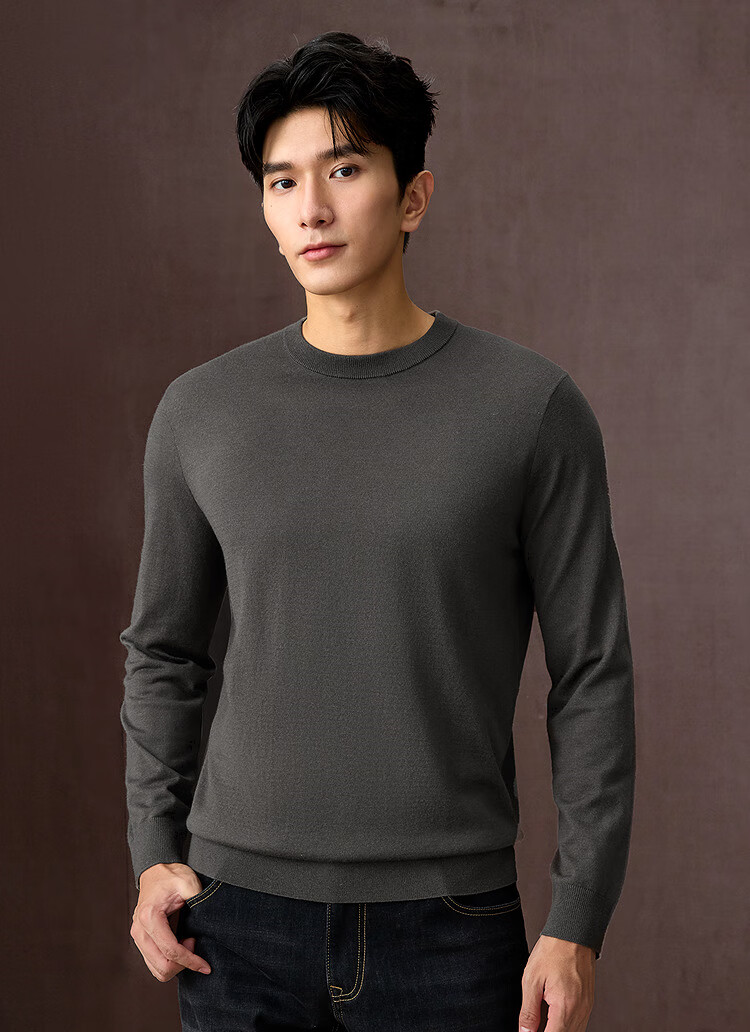 HLAHLA Men's Wool Sweater 30% Wool Warm Comfortable Knitwear Autumn Winter 1