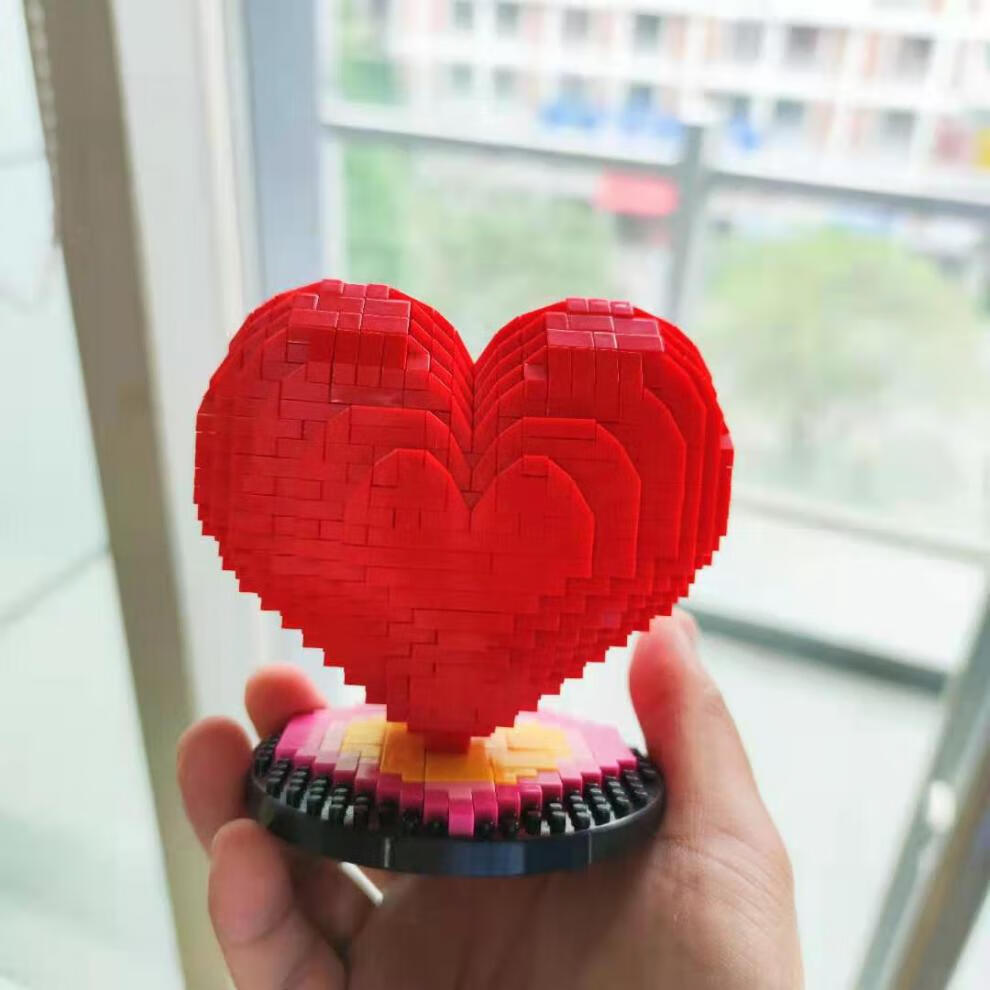 乐高lego旗舰创意心形积木七夕女孩立体爱心拼装玫瑰花情人节求婚表白