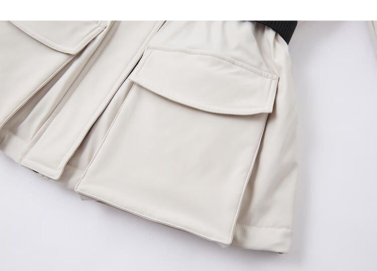Demana Nordic Jacquard Cotton Three-Proof Winter 90% Goose Down Parachute Large Pocket Nylon Belt Women's Down Jacket 5