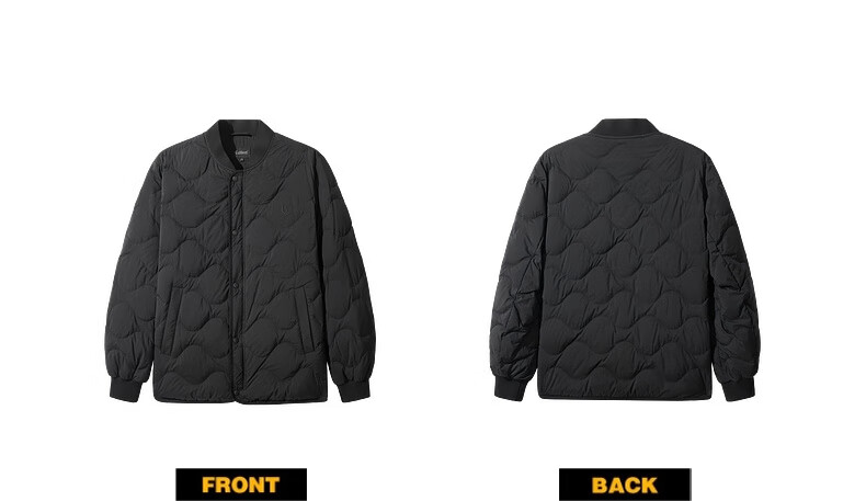 CABBEEN Micro-Crinkle Fabric Men's Down Jacket Ultra-Soft Ultra-Lightweight Baseball Collar Comfortable Casual Winter Down Coat 10