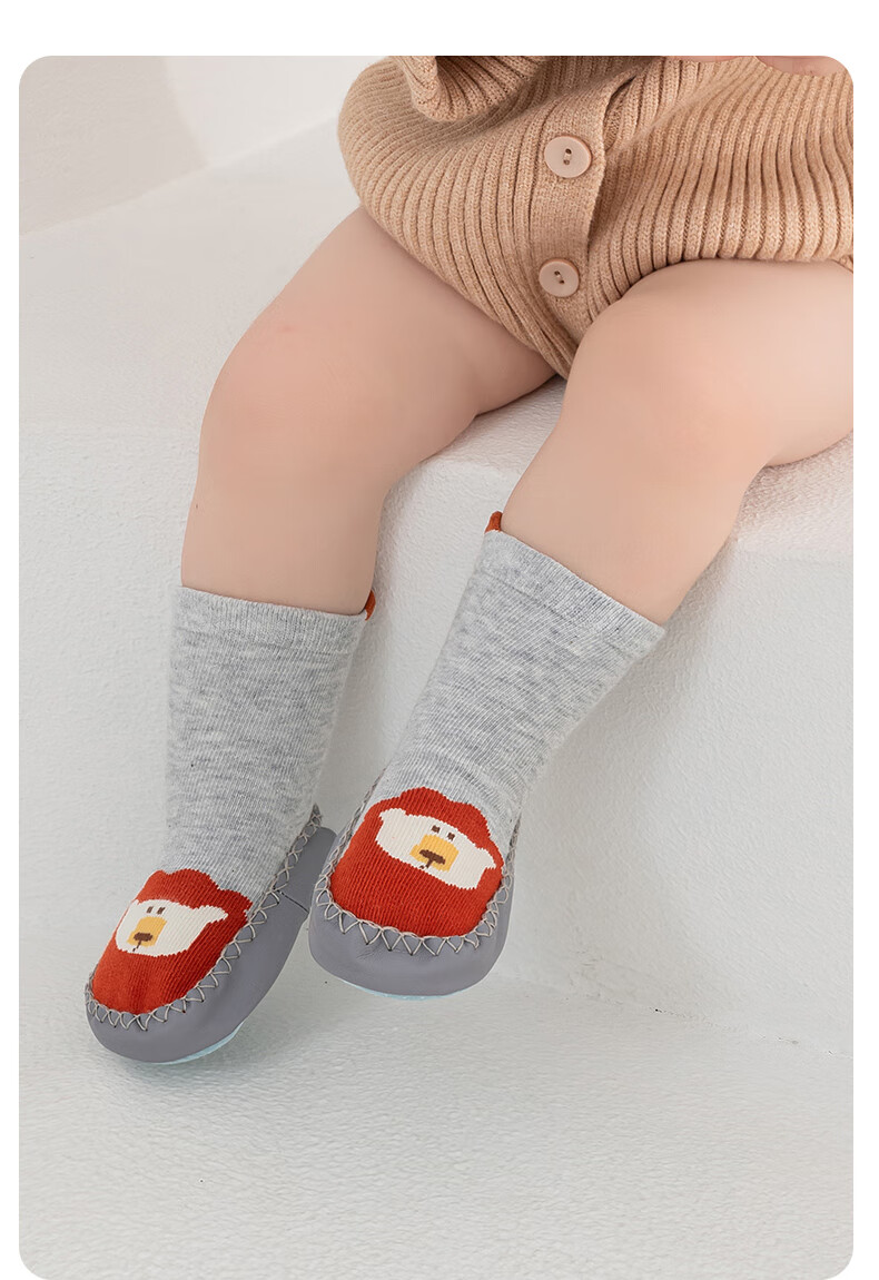 Shubeiyi Baby Socks for Spring And Autumn, Infant Floor Socks, Foot Covers, New Year Children's Walking Socks, Non-Slip And Cold-Proof Socks, Blue, 1-2 Years Old 10