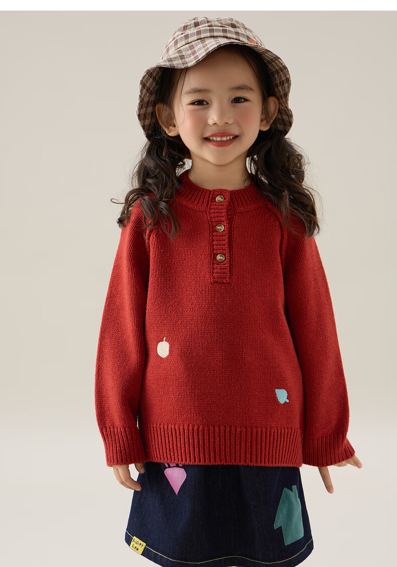 Papapapa Autumn Winter Kids Sweater Soft Skin-Friendly Warm Pullover Knitwear Light Gray 100 12