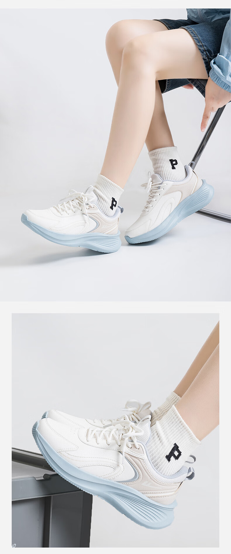 Warrior Official Women's Sports Shoes 2026 Spring New Trendy Casual White Sneakers for Women White/Off-Gray Size 35 8