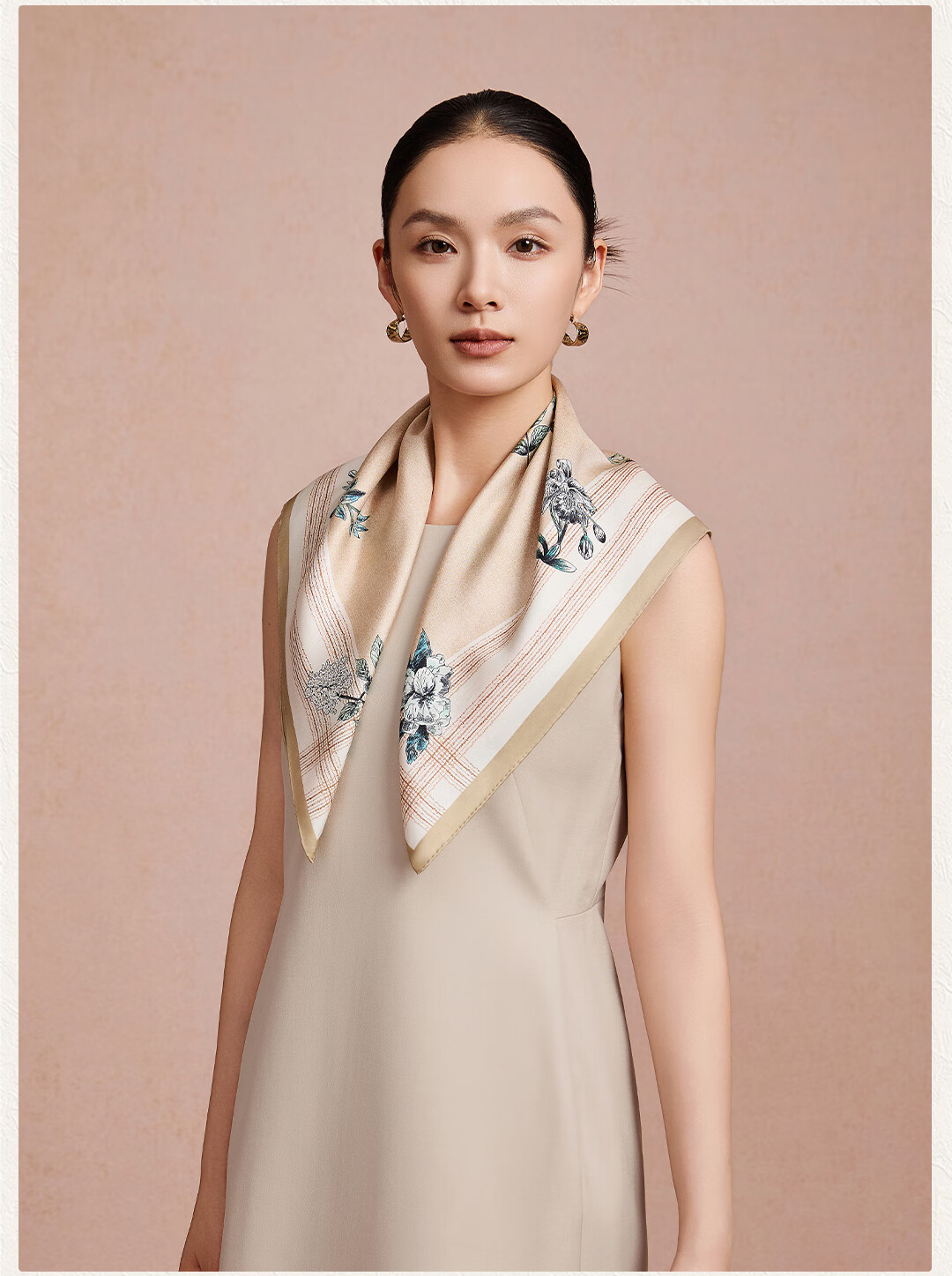 Shanghai Story [Counter Same Style] 100% Mulberry Silk Twill Scarf Silk Shawl Gift for Mom Women's Day Birthday 10