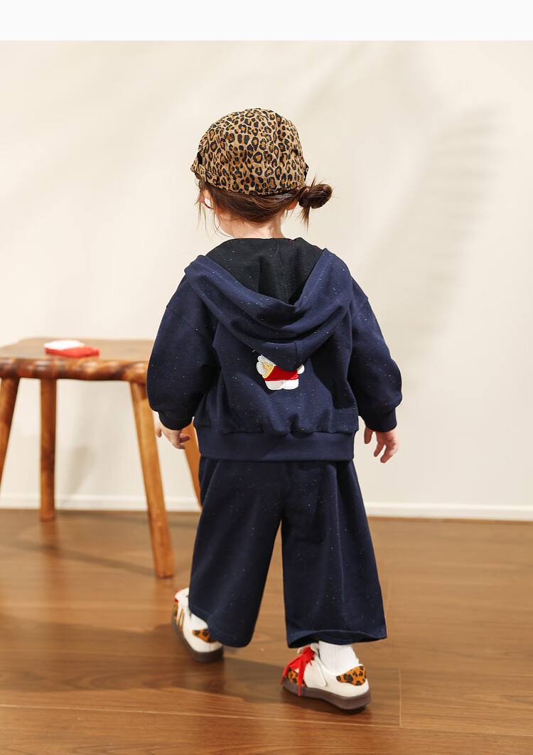 LUSON Little O Dad Baby Girl Autumn Outfit 2025 Spring and Autumn Long Sleeve Sweatshirt Jacket and Pants Baby Clothes 17